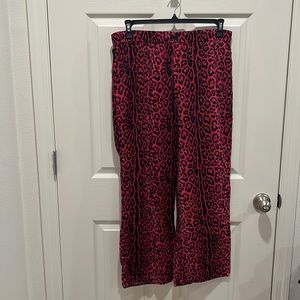 Pink Leopard Print PJ Bottoms L